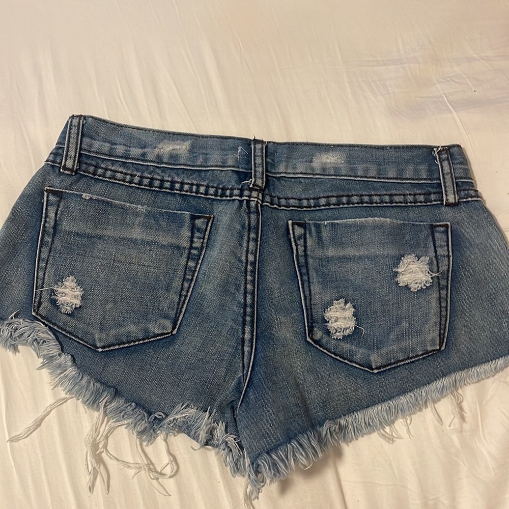 Low Rise Short Ripped Jean Shorts - Picture 2 of 2